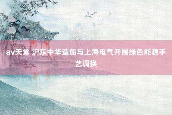 av天堂 沪东中华造船与上海电气开展绿色能源手艺调换