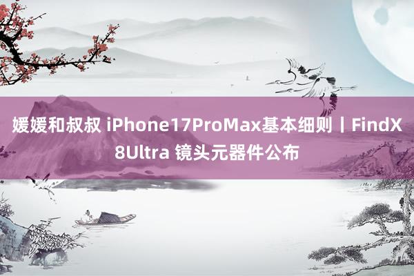 媛媛和叔叔 iPhone17ProMax基本细则丨FindX8Ultra 镜头元器件公布