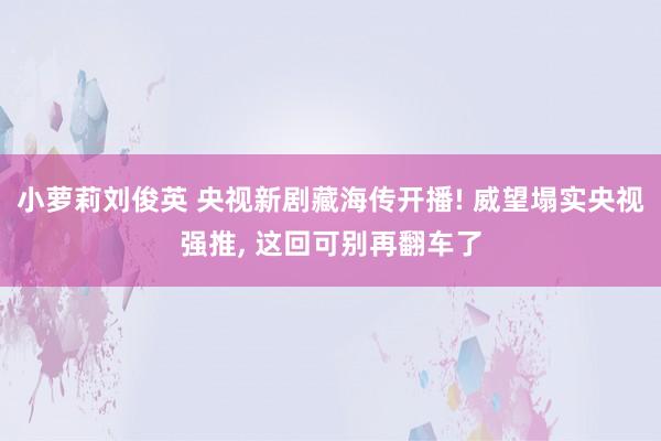 小萝莉刘俊英 央视新剧藏海传开播! 威望塌实央视强推， 这回可别再翻车了