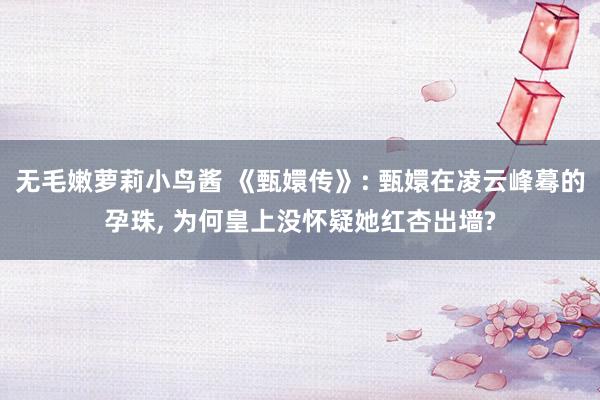 无毛嫩萝莉小鸟酱 《甄嬛传》: 甄嬛在凌云峰蓦的孕珠， 为何皇上没怀疑她红杏出墙?