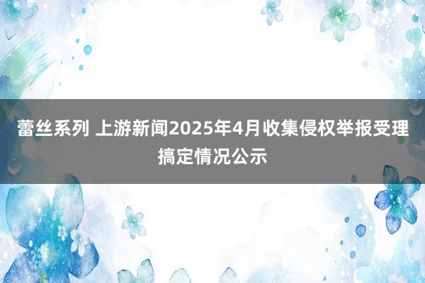 蕾丝系列 上游新闻2025年4月收集侵权举报受理搞定情况公示