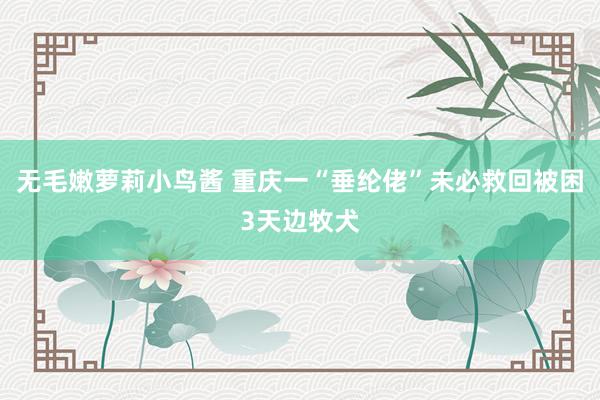 无毛嫩萝莉小鸟酱 重庆一“垂纶佬”未必救回被困3天边牧犬